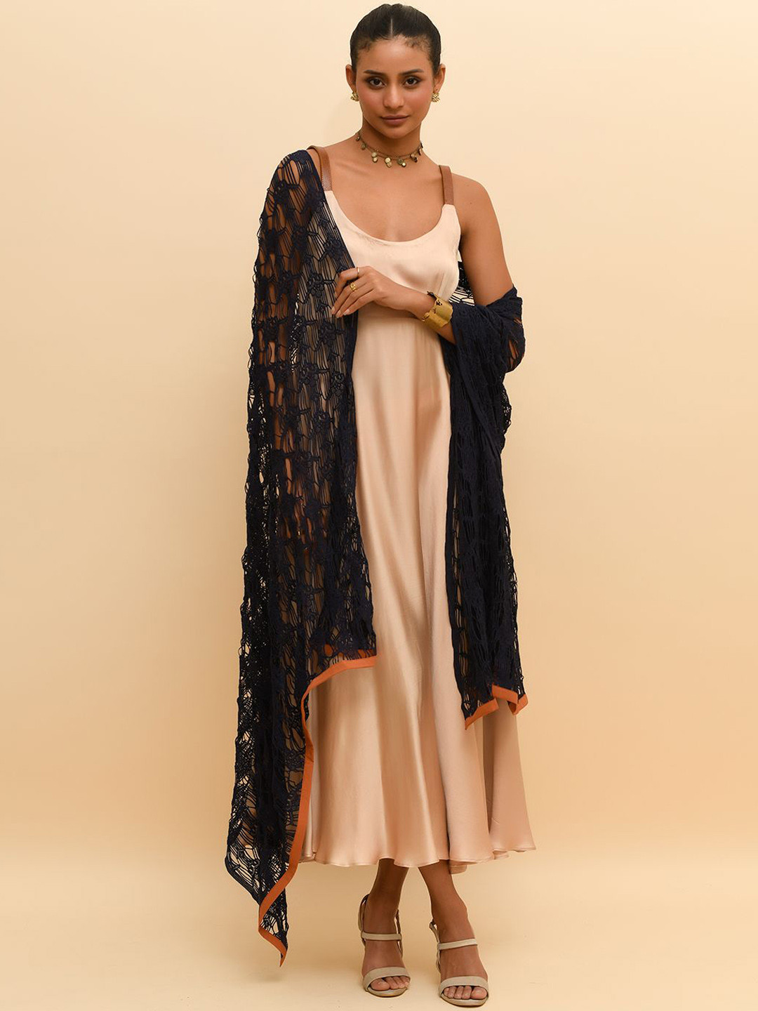 R.Y by Rishi and Vibhuti Round Neck Anarkali Kurta With Dupatta