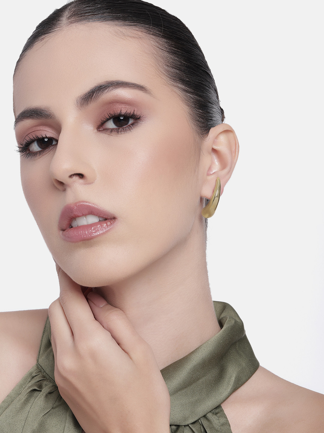 Estele Gold Plated Modern Luxe Inspired Demifine Stud Earrings