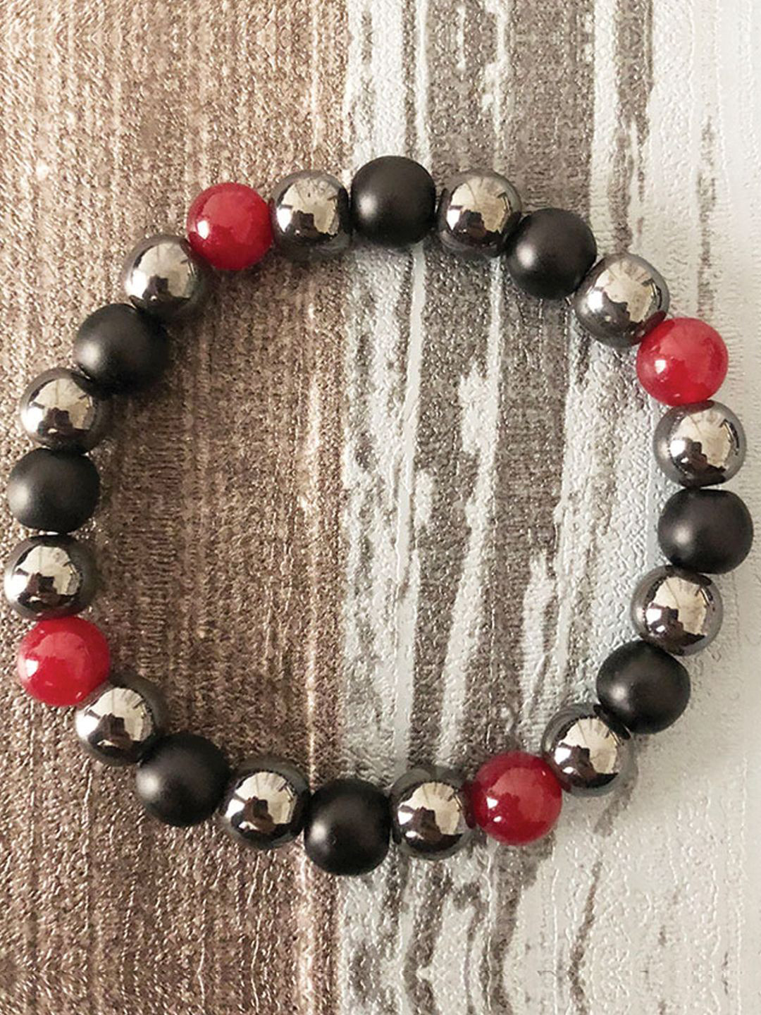 Young & Forever Unisex Set Of 2 Onyx Hematite Buddha Crystals Bracelets