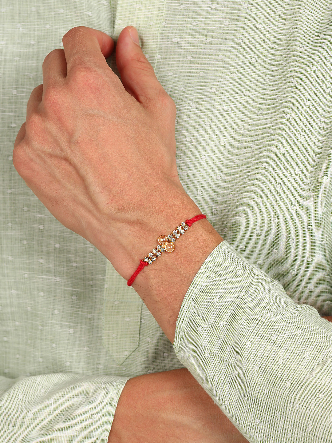 Nanwan Assorted Artifical Stones Thread Rakhi