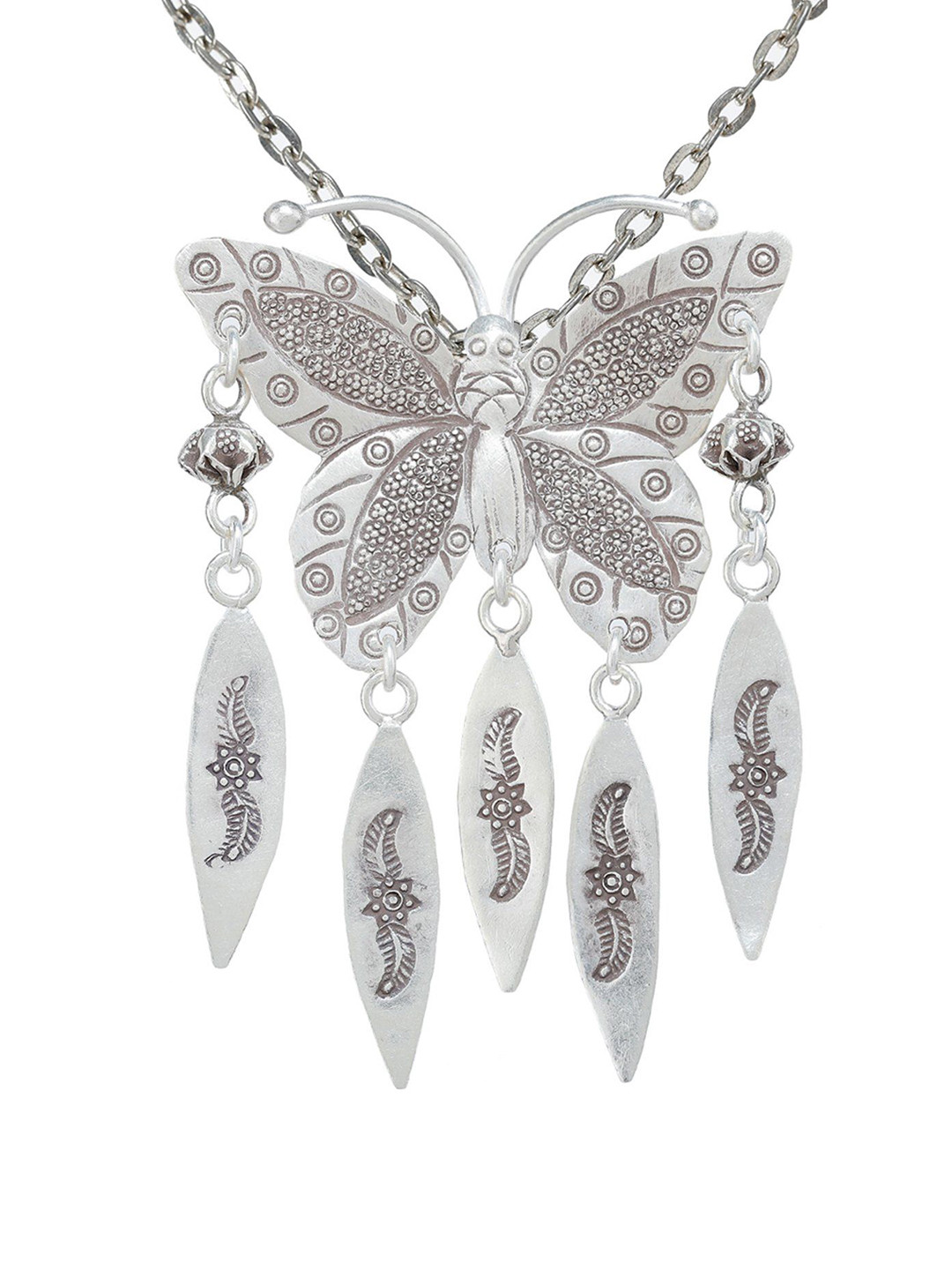 Exotic India Danglers Butterfly Sterling Silver Pendant