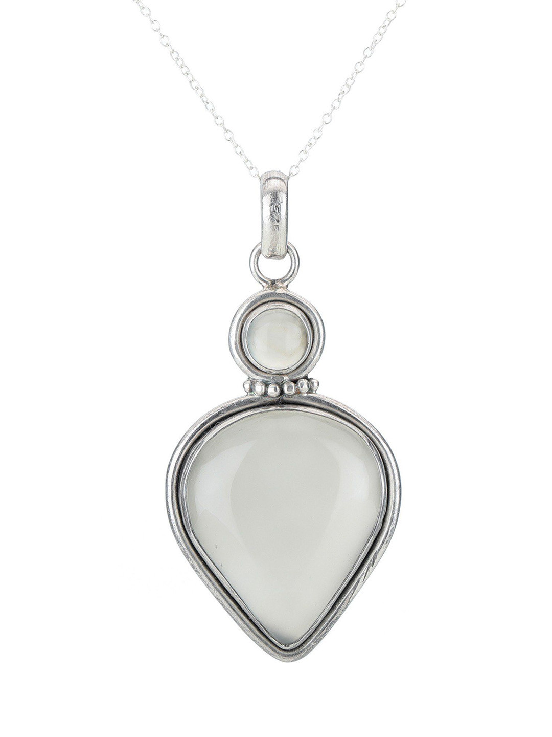 Exotic India Pale Chalcedony Stoned Sterling Silver Pendant