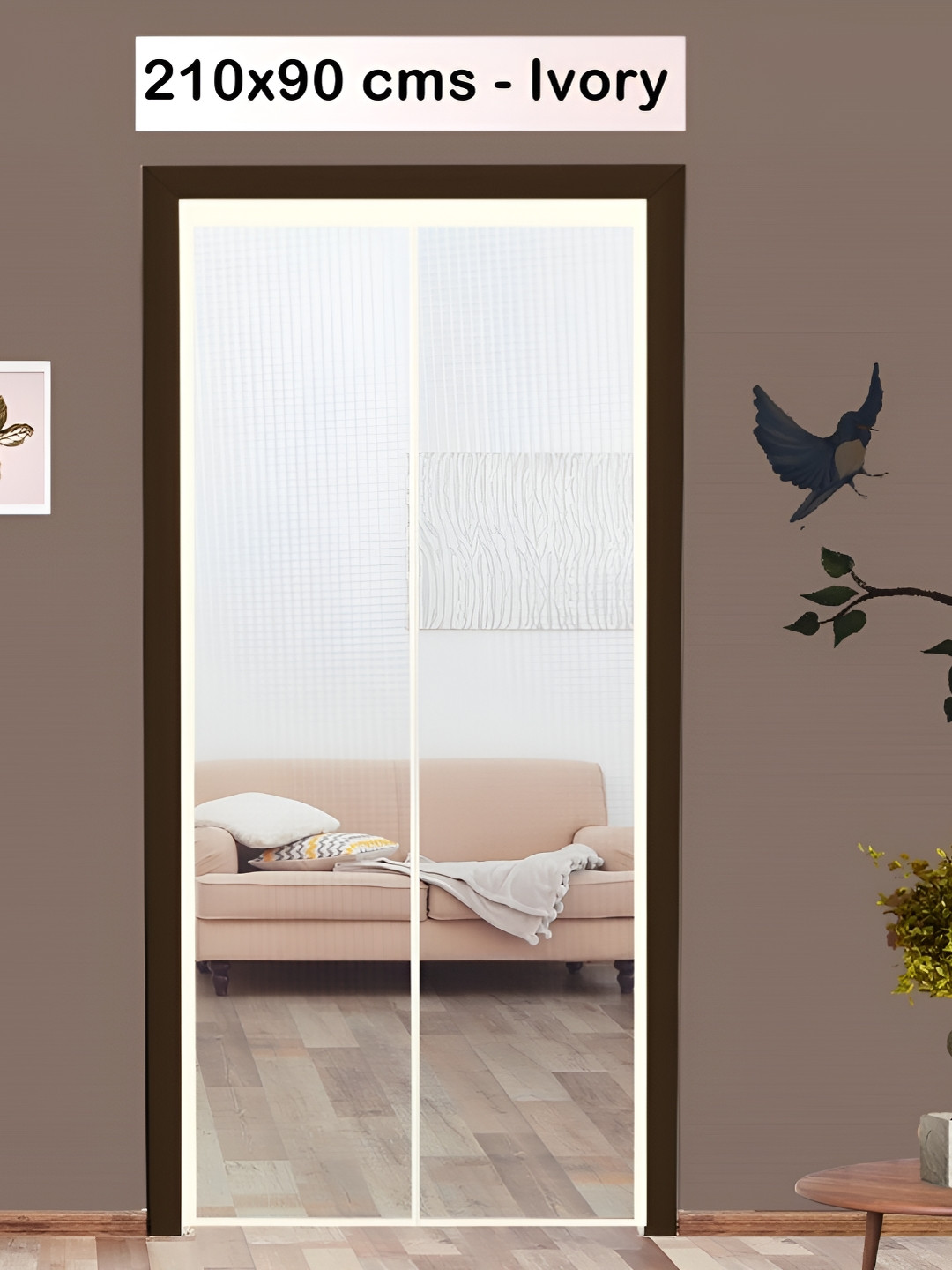 Classic Mosquito Net White Free Entry Fiber Door Net With Magnet