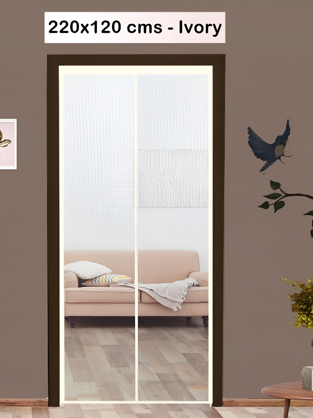 Classic Mosquito Net White Free Entry Fiberglass Door With Magnet Mosquito Net