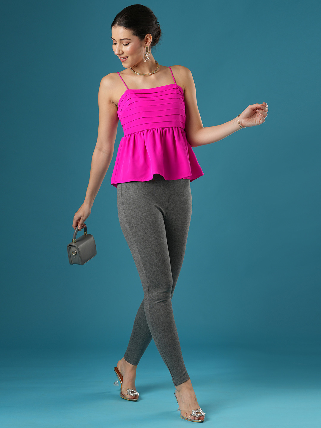 Globus Women Skinny Fit Mid Rise Stretchable Treggings