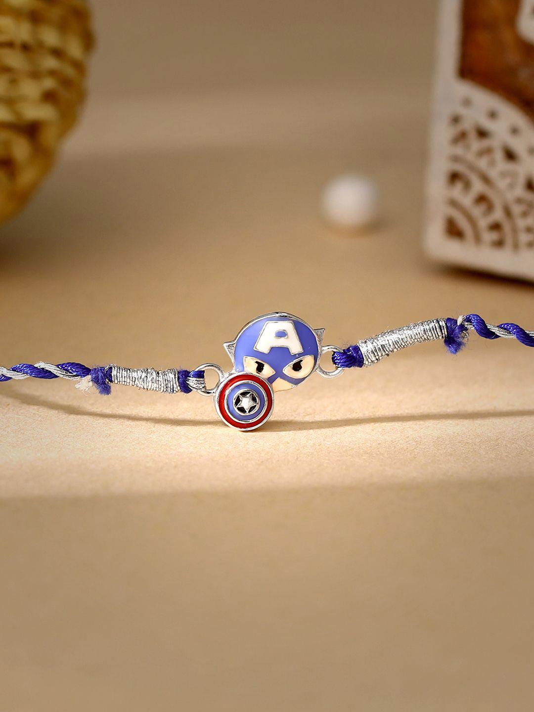 GIVA Boys 925 Silver Captain America Thread Rakhi