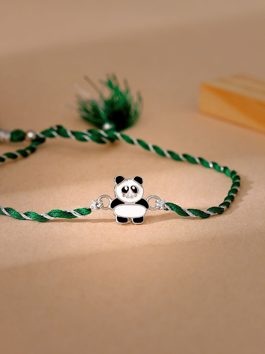 GIVA Boys 925 Silver Panda Thread Rakhi