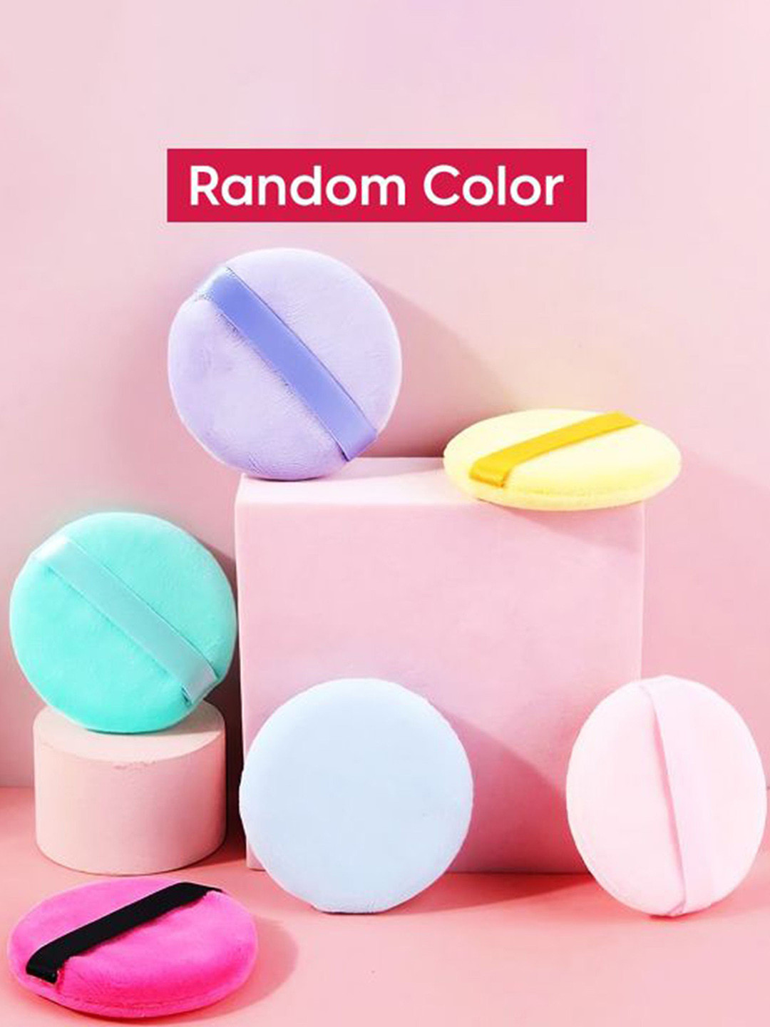 COLOR STYLE Set Of 3 Makeup Powder Puff With Finger Strap