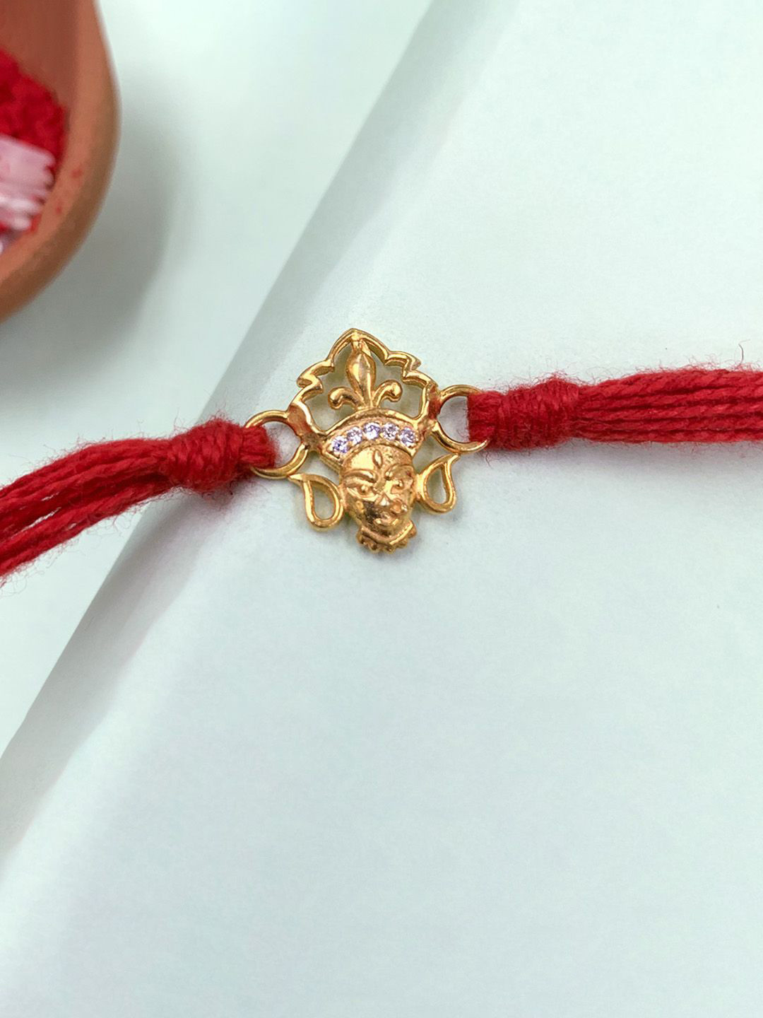 Unniyarcha 92.5 Pure Silver Durga Thread Rakhi