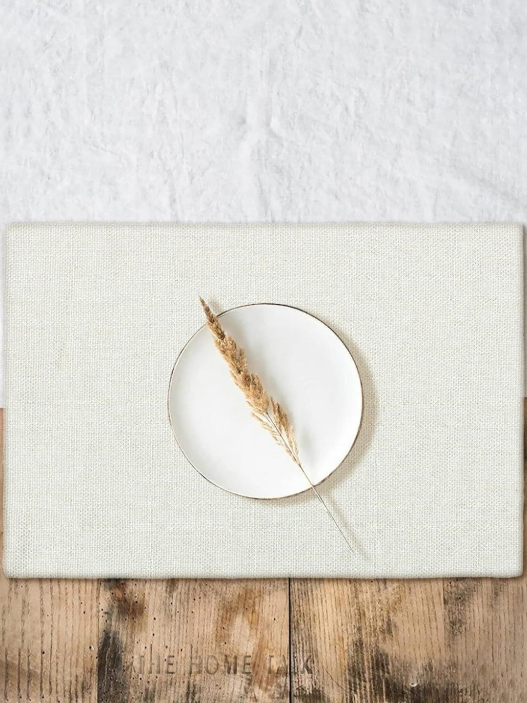 THE HOME TALK Off White 4 Pieces Rectangle Table Placemats