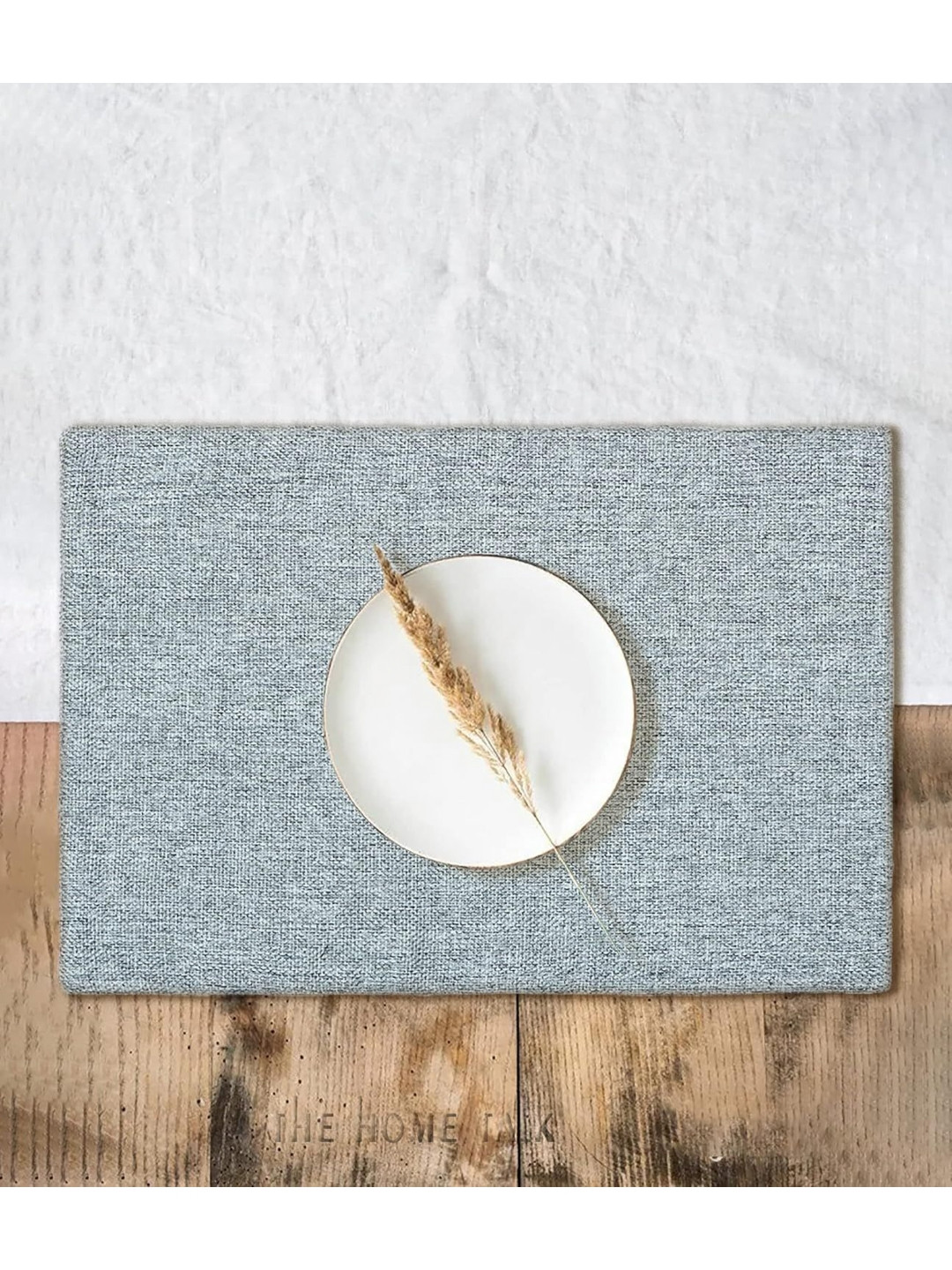 THE HOME TALK Grey 4 Pieces Jute Rectangle Table Placemats