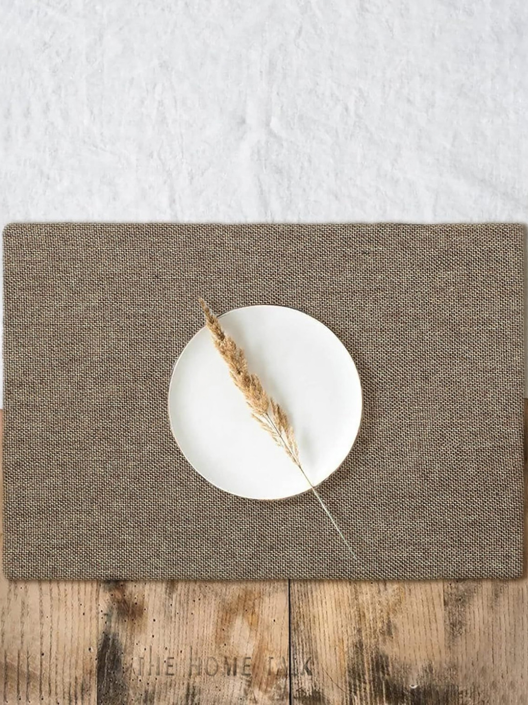 THE HOME TALK Brown 4 Pieces Textured Rectangle Table Placemats