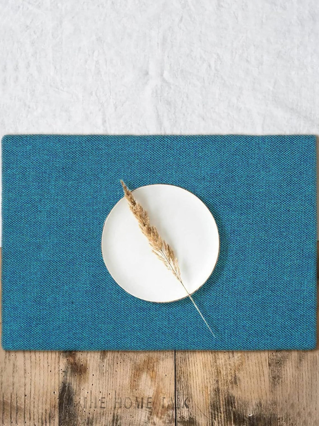 THE HOME TALK Blue 4 Pieces Rectangle Table Placemats