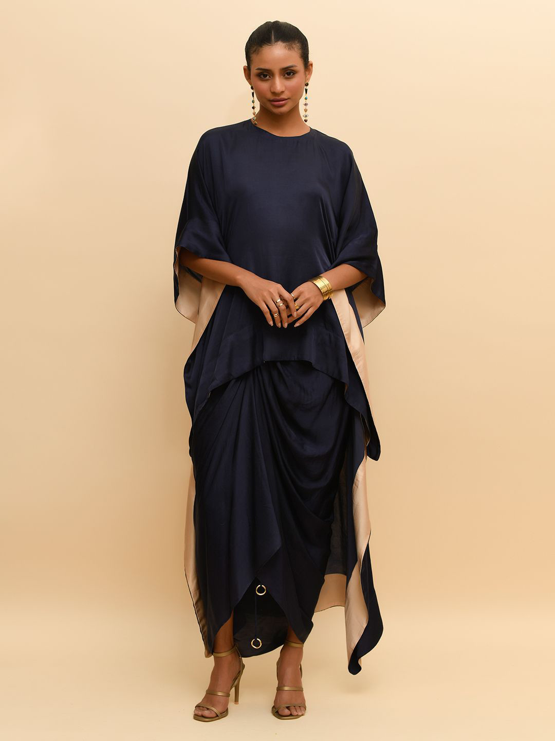 R.Y by Rishi and Vibhuti indie 2024 Women Kimono Sleeve Kaftan Longline Top