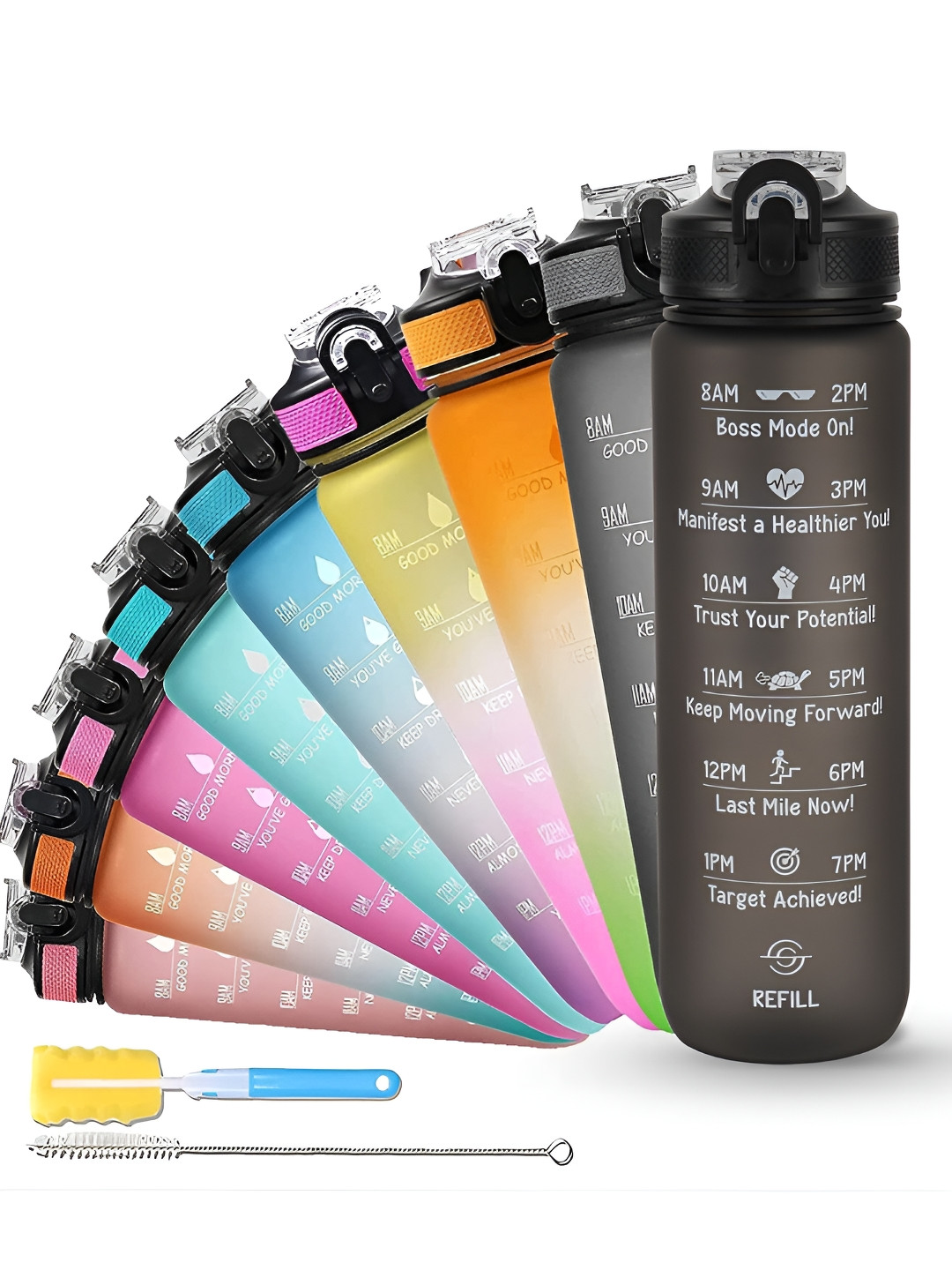 Solara Black Colourblocked Tritan Lockable Lid Sipper - 1L