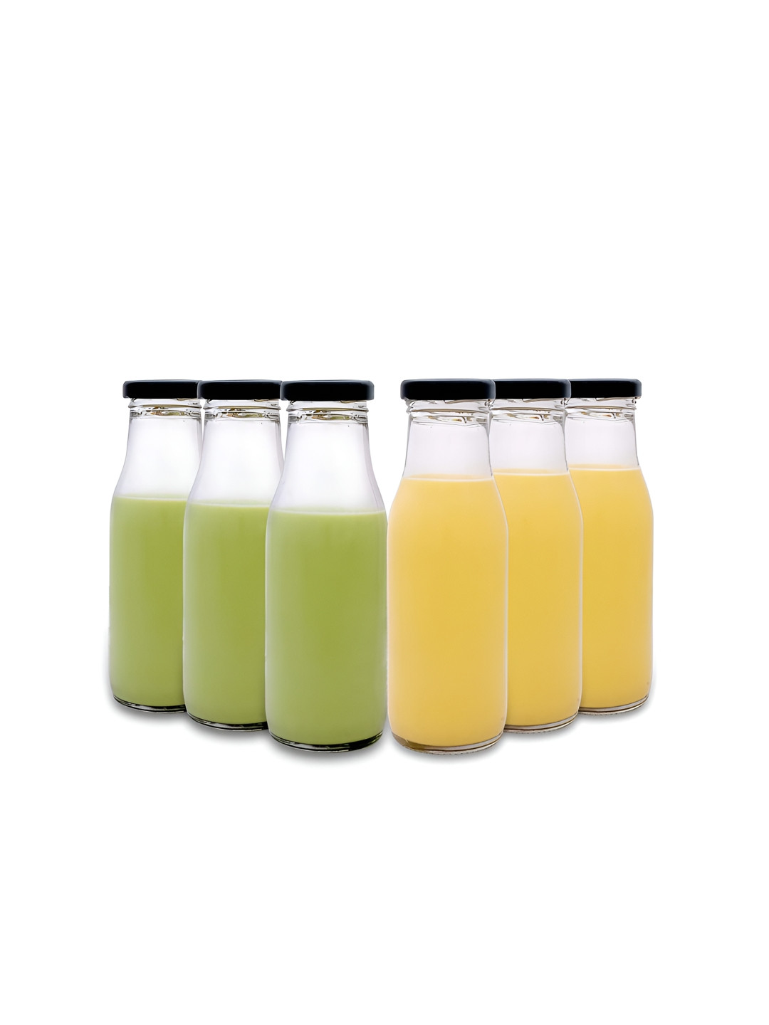 tyche enterprises Transparent Solid Glass Spill Proof 6 Piece Water Bottle - 265ml