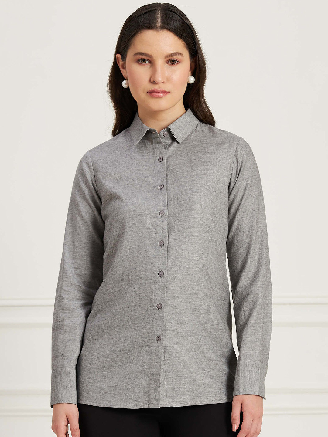 SALT ATTIRE Women Classic Opaque Formal Shirt