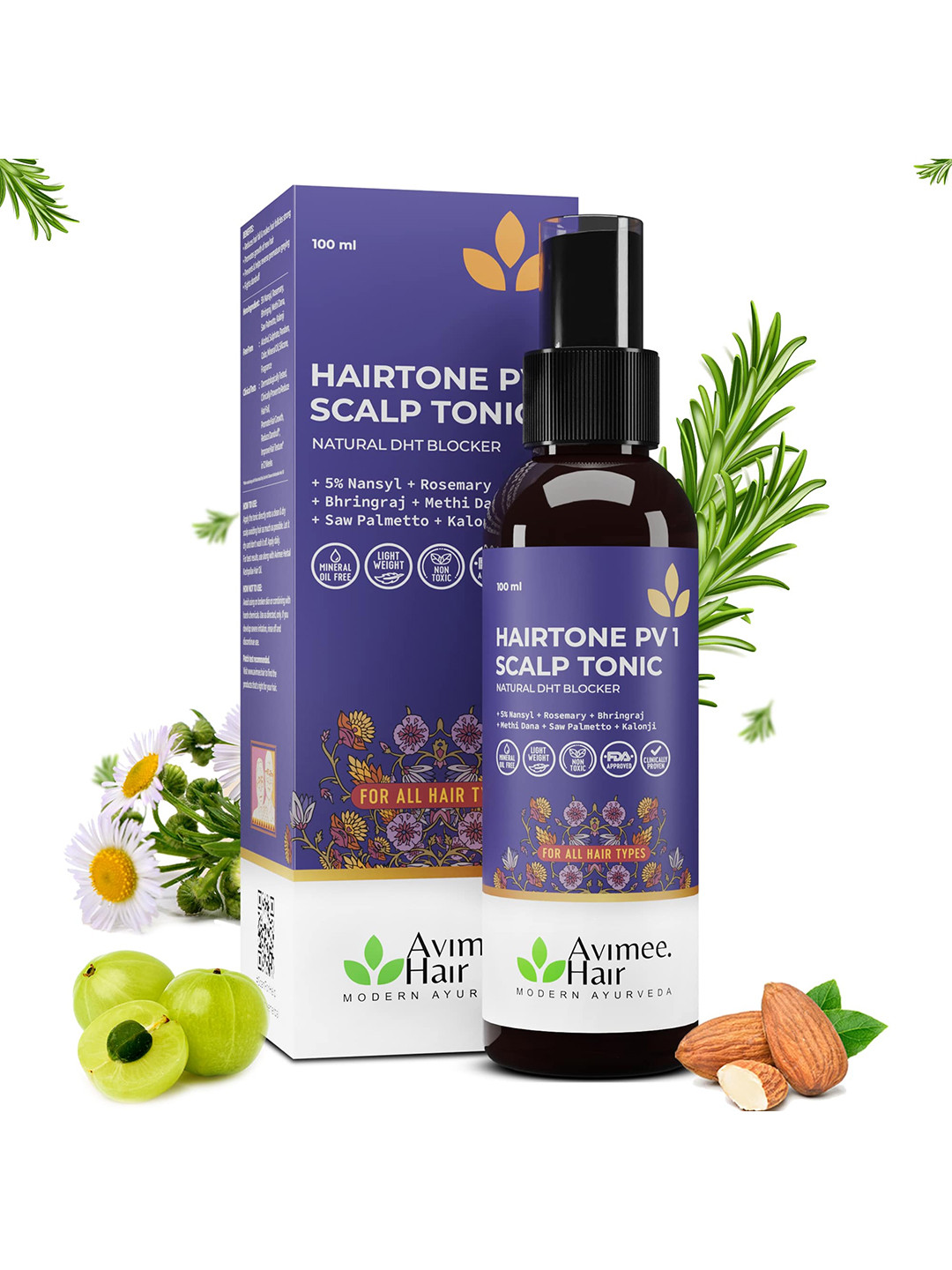 Avimee Herbal Hairtone PV1 Scalp Spray - 100ml