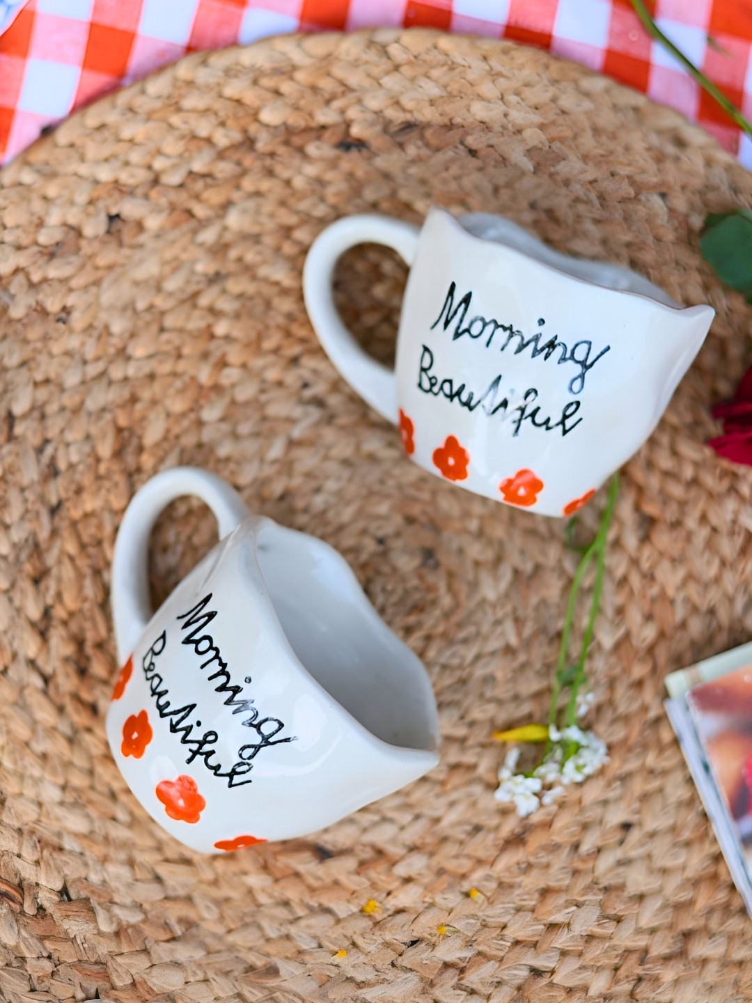 WEAVING HOMES A Daughter Is a Little Girl Who Grows Up to Be a Friend White Typography Ceramic Microwave Safe 2 Piece Mugs-250ml