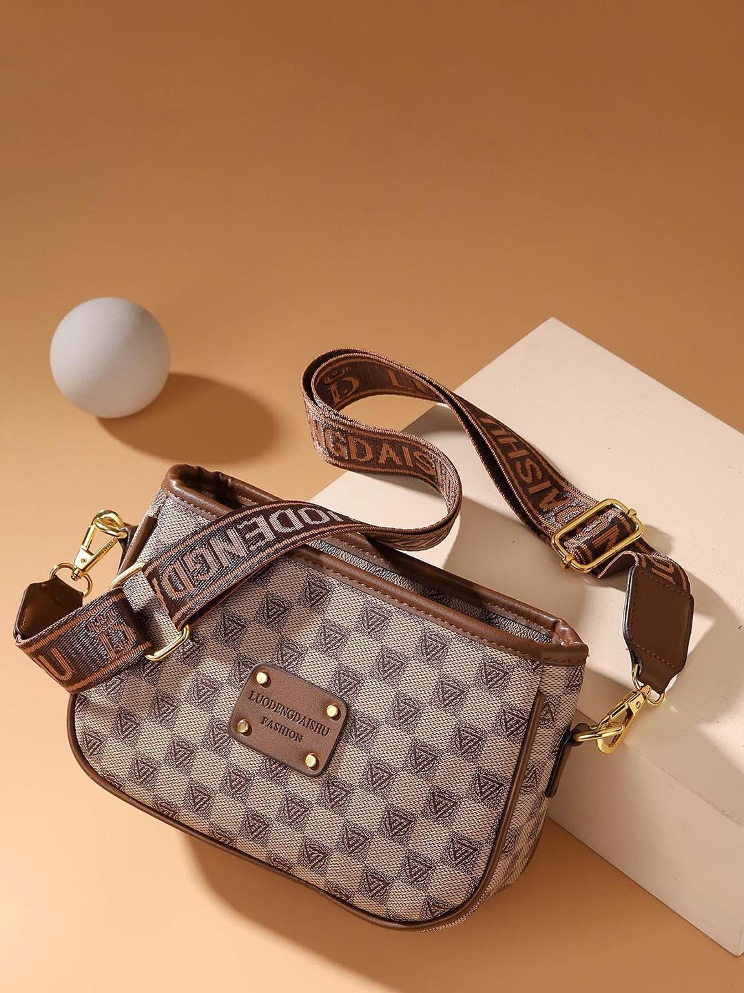 Diva Dale Printed Women Structured Sling Bag with Cut Work