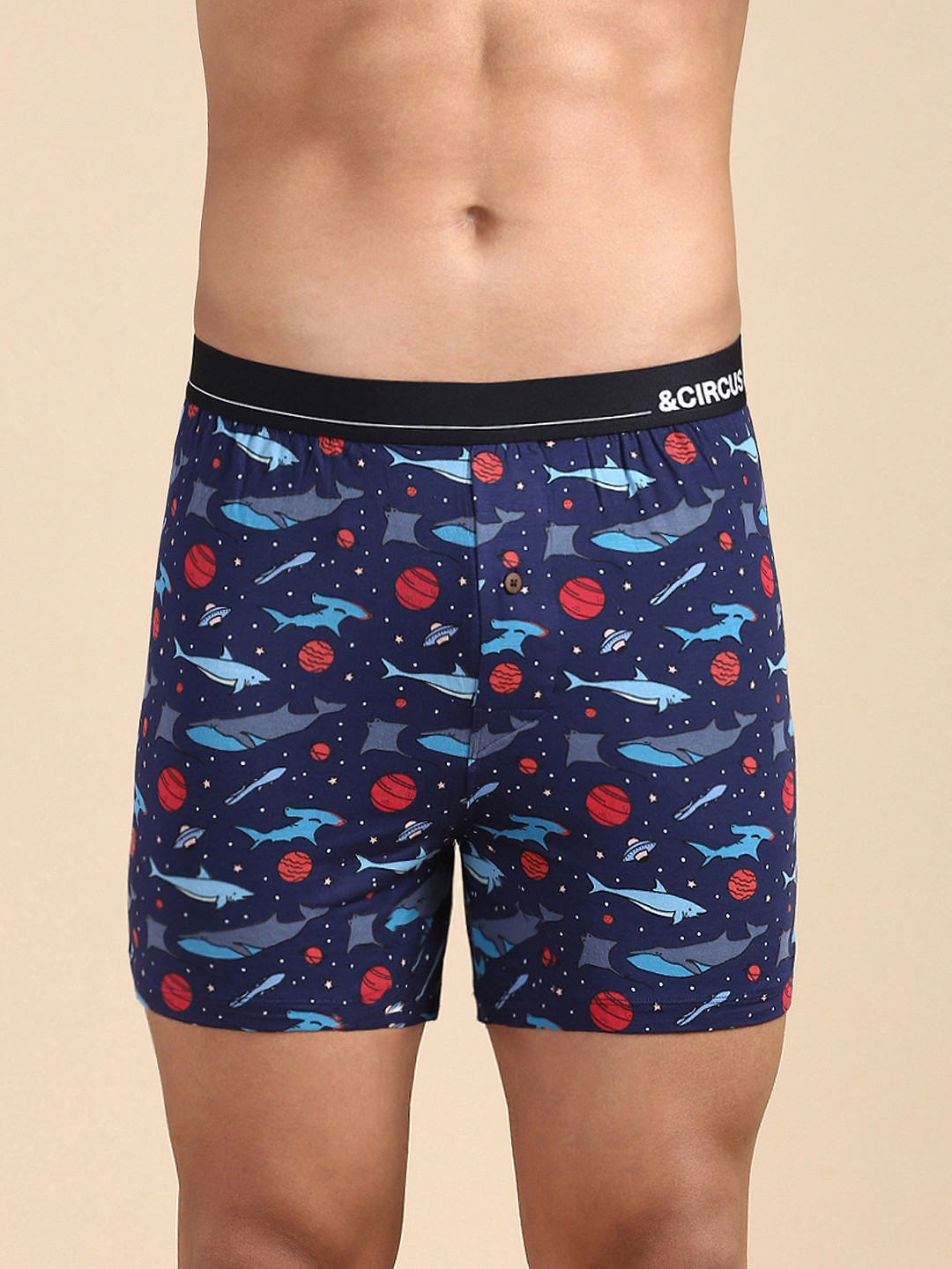 &CIRCUS Men Solid Low-Rise Modal Boxer