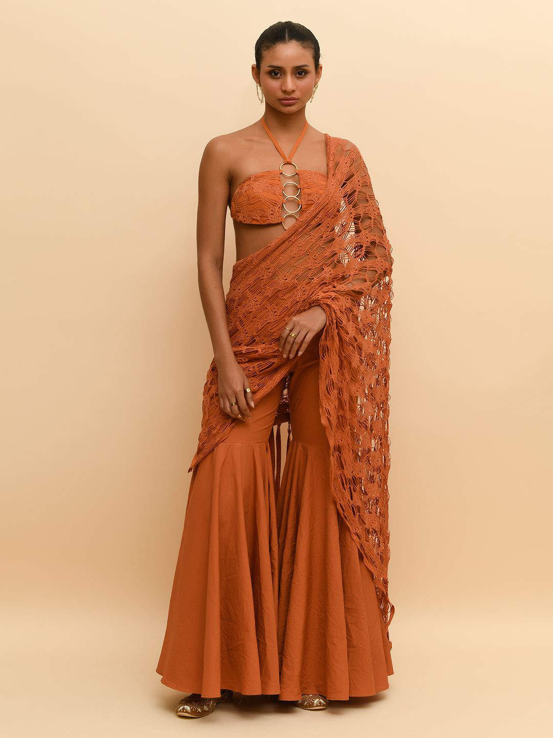 R.Y by Rishi and Vibhuti Solid Pant Saree