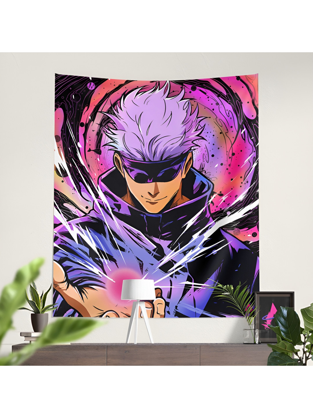 COMICSENSE Purple & Black Anime Honored One Printed Tapestry
