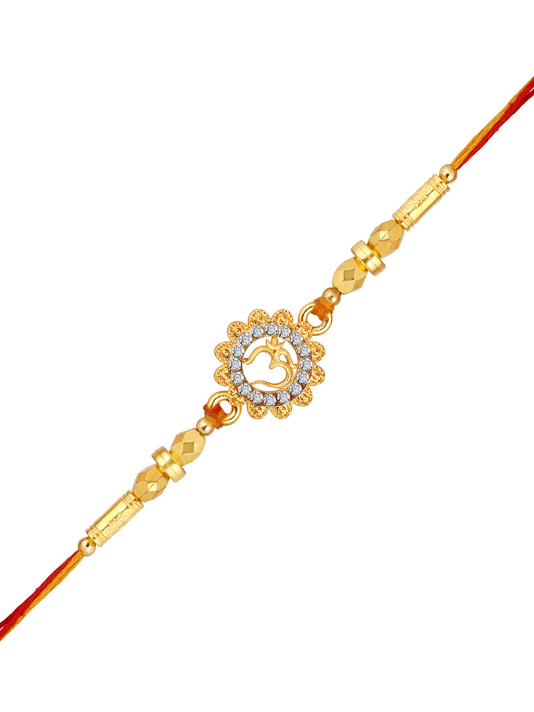 Mahi OM Stone Studded & Beaded Thread Rakhi