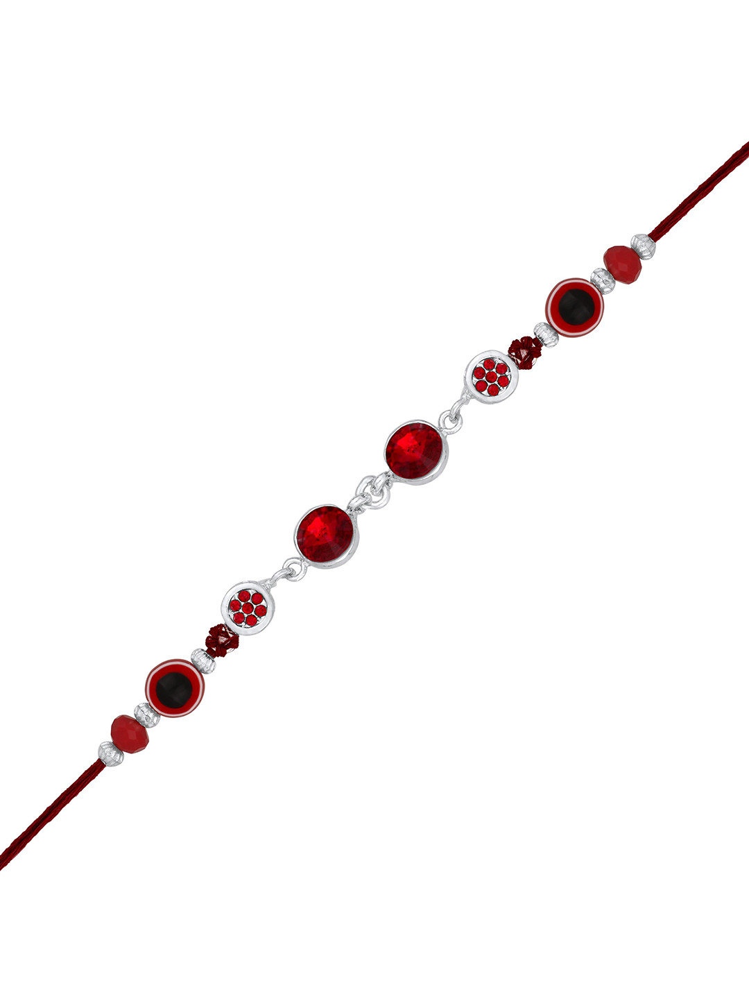 Mahi Crystal Stone Studded & Beaded Thread Rakhi