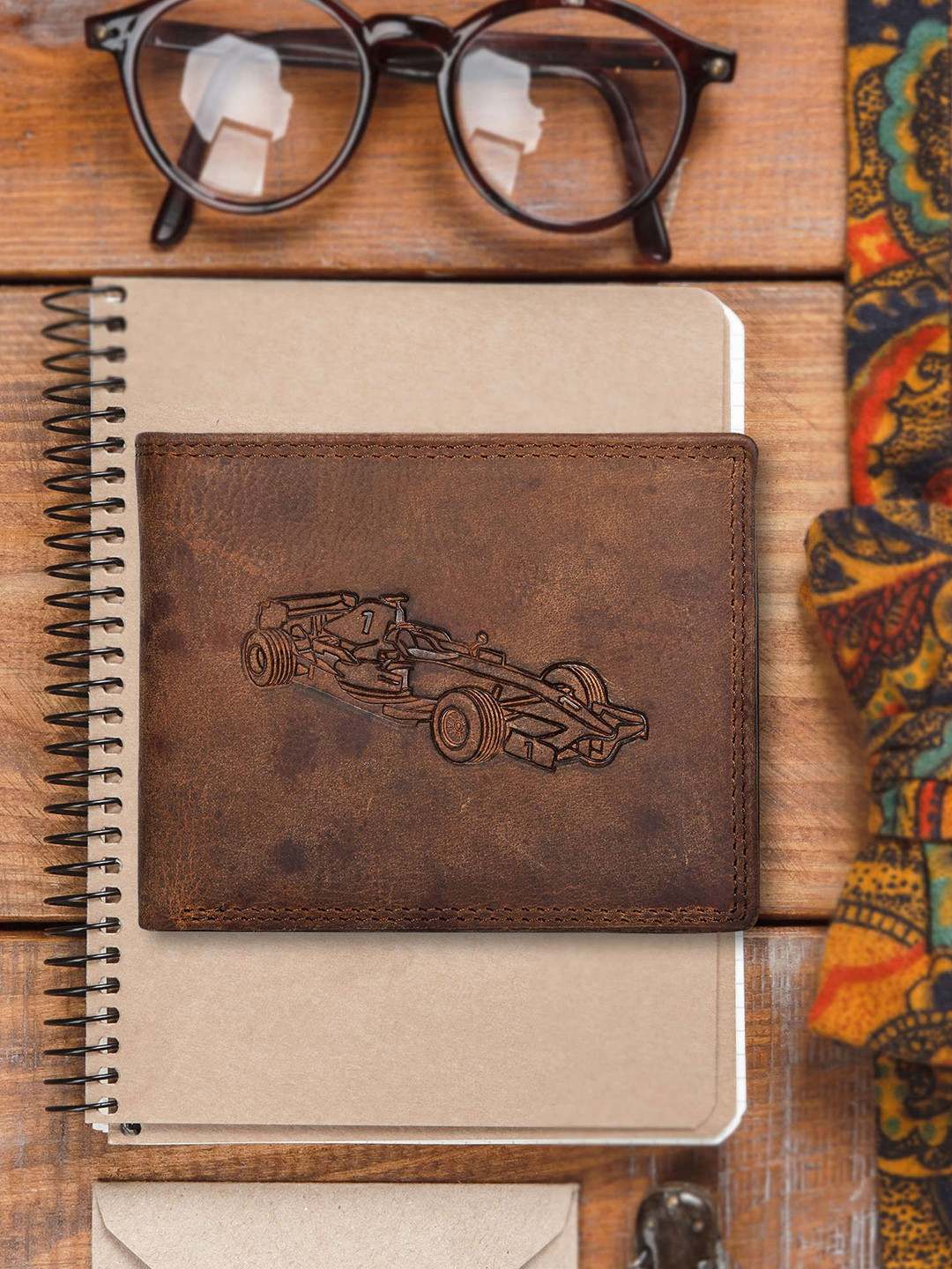 Sassora Men Embossed Leather Two Fold Wallet