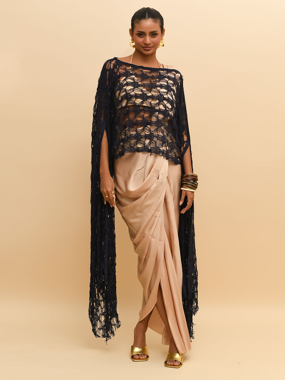 R.Y by Rishi and Vibhuti indie2024 Women Self Design Slit Sleeve Party Top