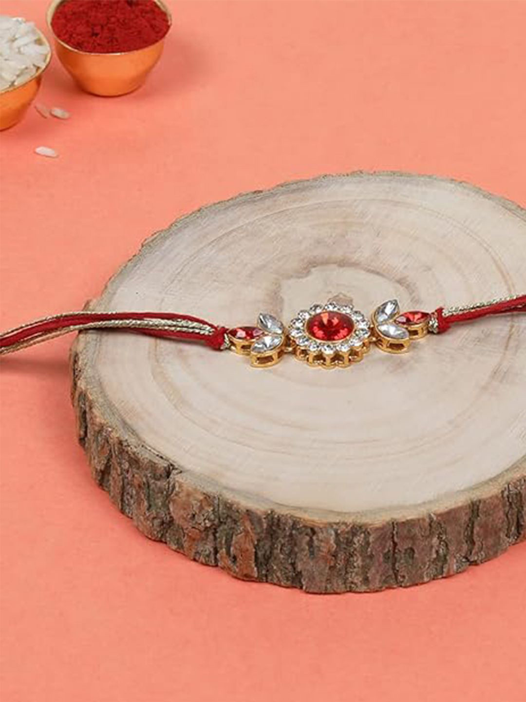Kaameri Bazaar Stone Studded & Beaded Thread Rakhi