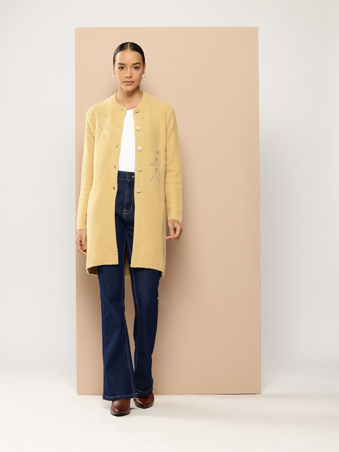 Chemistry Chevron Woollen Longline Cardigan