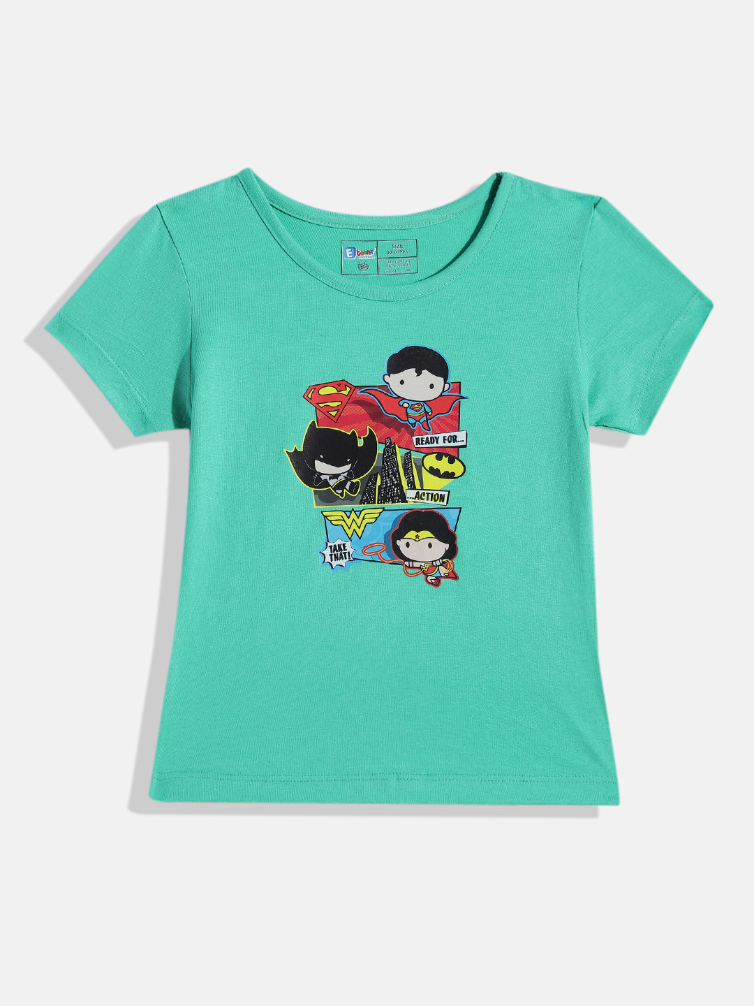 Eteenz Girls Justice League Printed Pure Cotton T-shirt