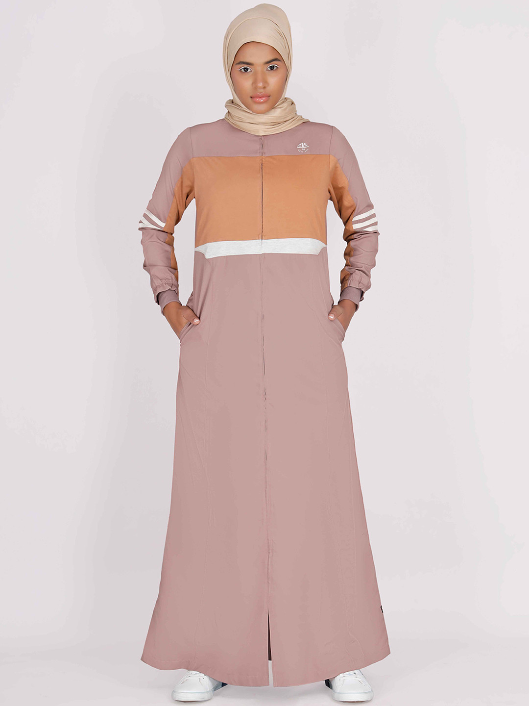 IDH London Colorblocked Striper Sleeves  Burqa & Scarf