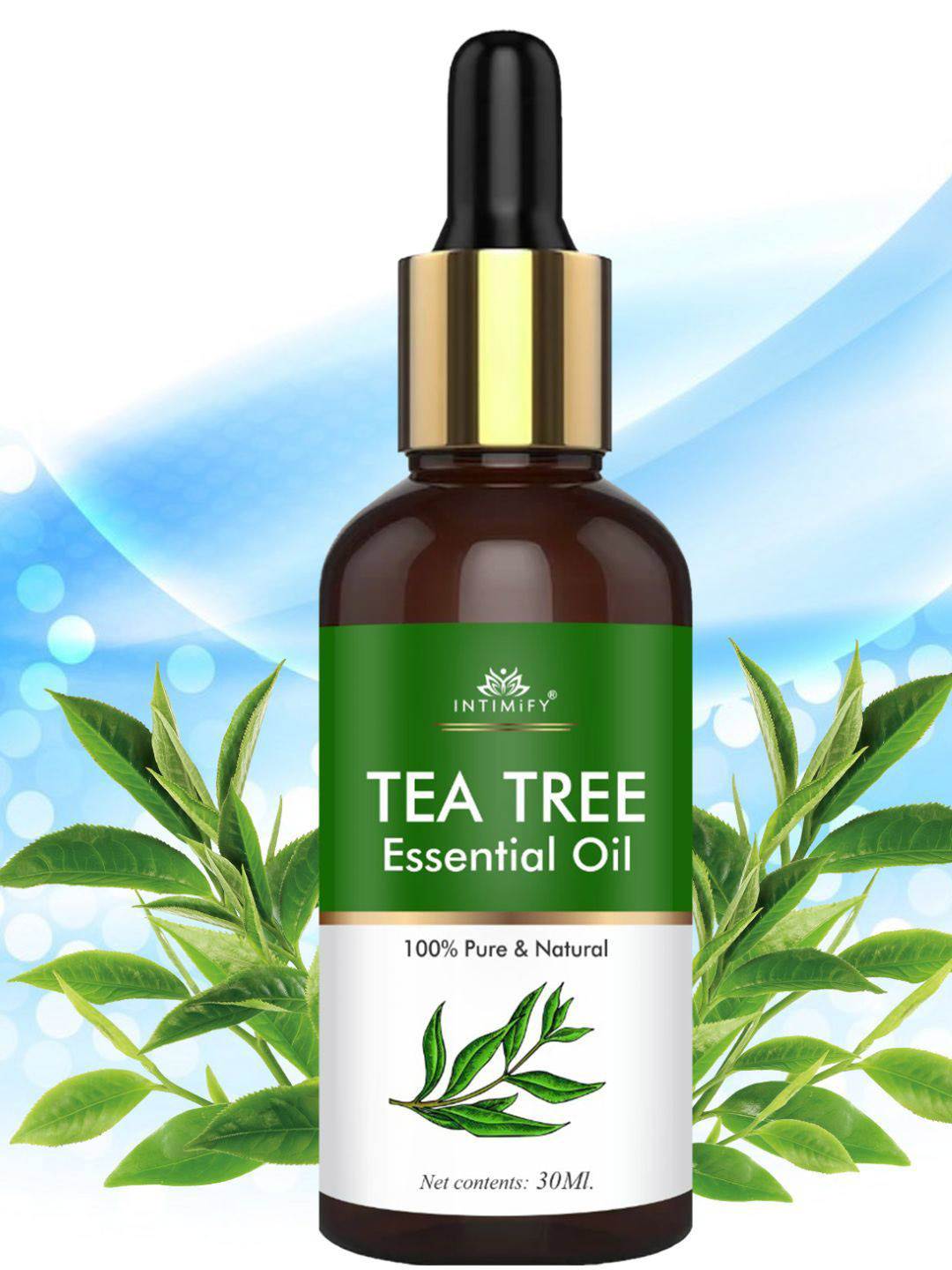 INTIMIFY Tea Tree Essential Oil For Aromatherapy & Dandruff Free Hair - 30ml