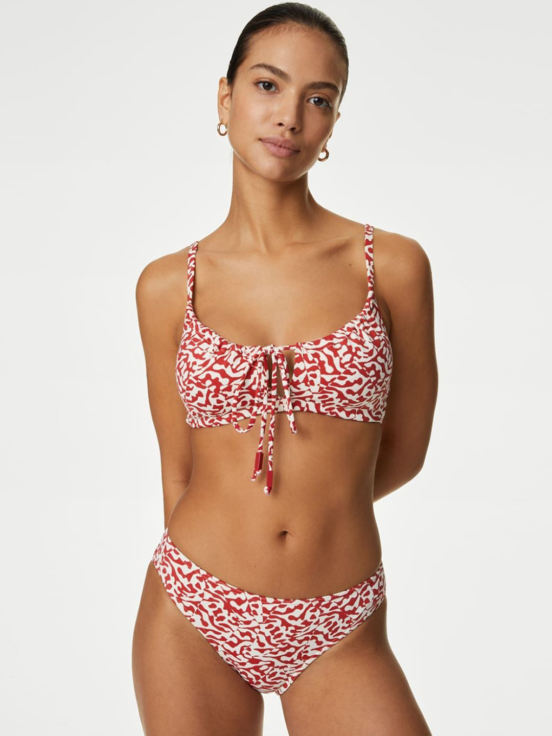 Marks & Spencer Printed Padded Bandeau Bikini Top