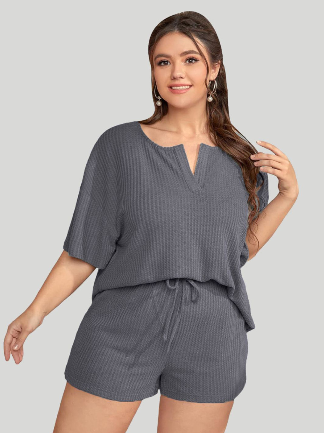 Herryqeal Women Solid Top & Shorts Nightsuit