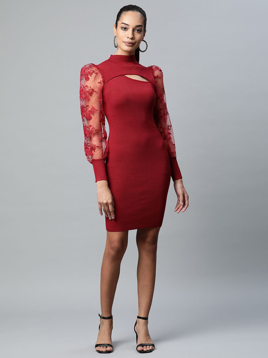 Global Republic Mock Neck Bodycon Dress