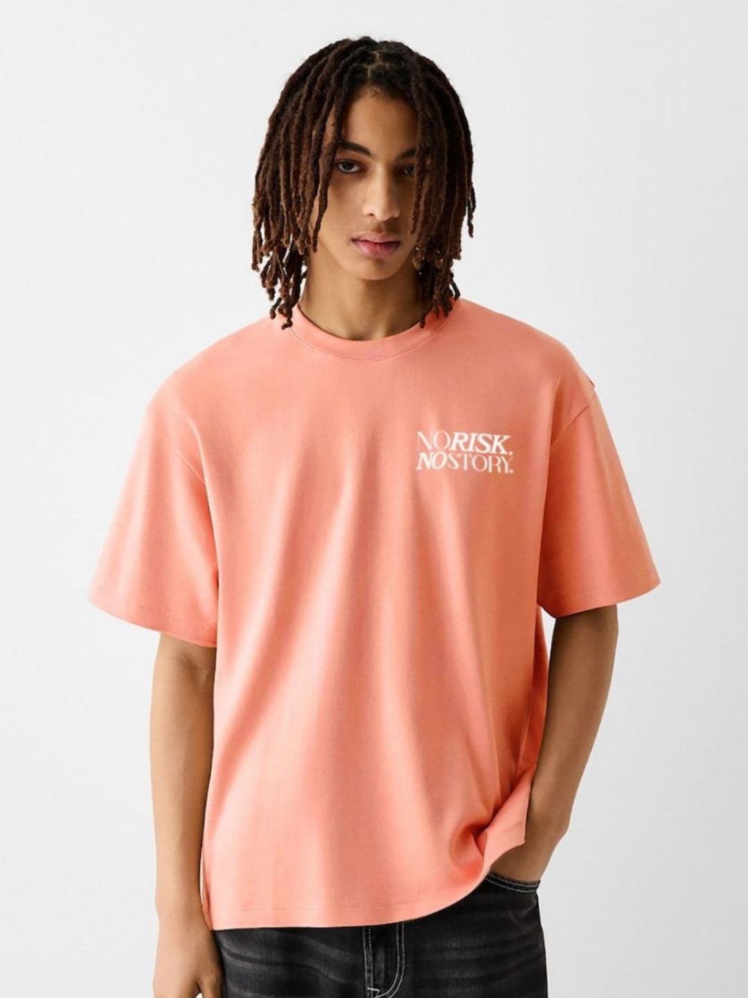 MISCHIEF MONKEY Men Typography Printed Round Neck Cotton Oversized T-Shirt