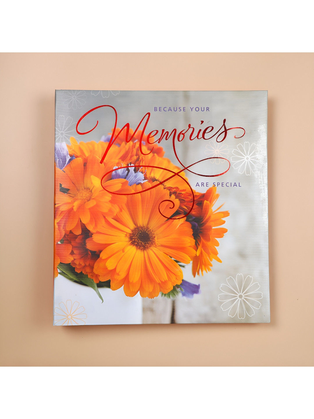 Archies Grey & Orange Printed Auto Stick Photo Album