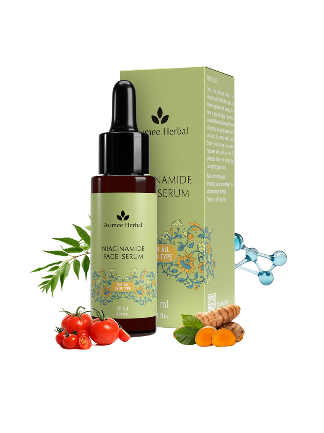 Avimee Herbal Niacinamide Face Serum with Neem Extract - 25ml