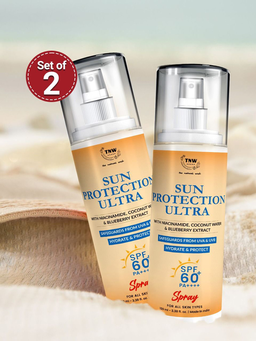 TNW the natural wash 2-Pcs Sun Protection Ultra SPF60 PA +++ Sunscreen Spray - 100ml Each
