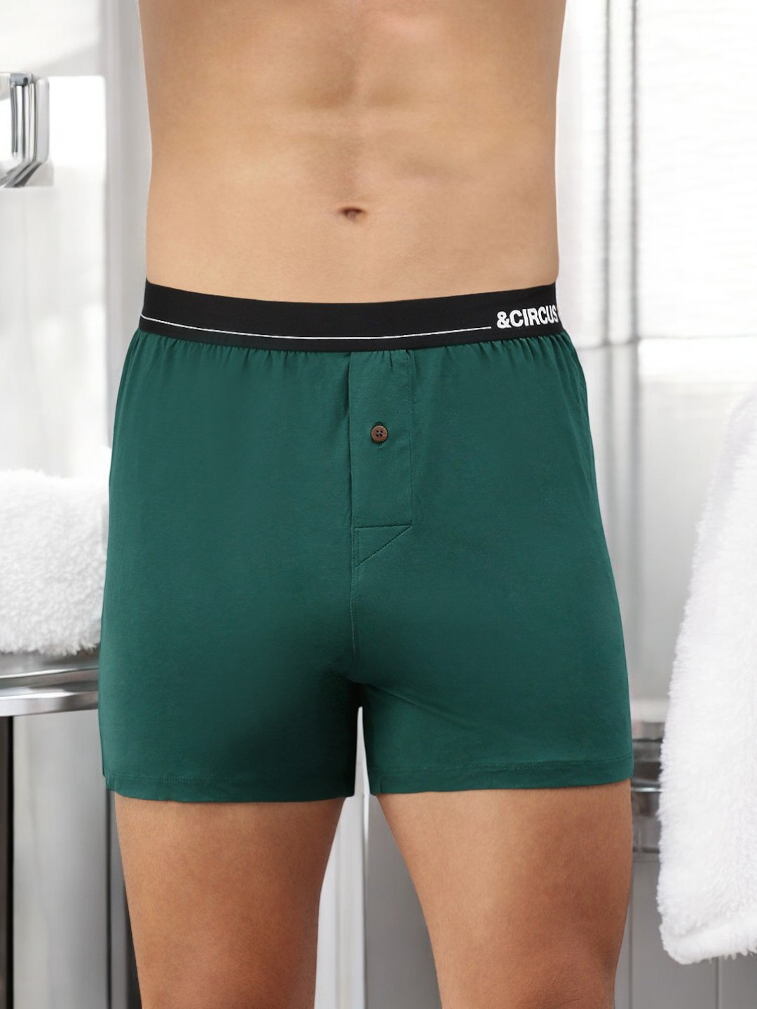 &CIRCUS Men Solid Low-Rise Modal Boxers