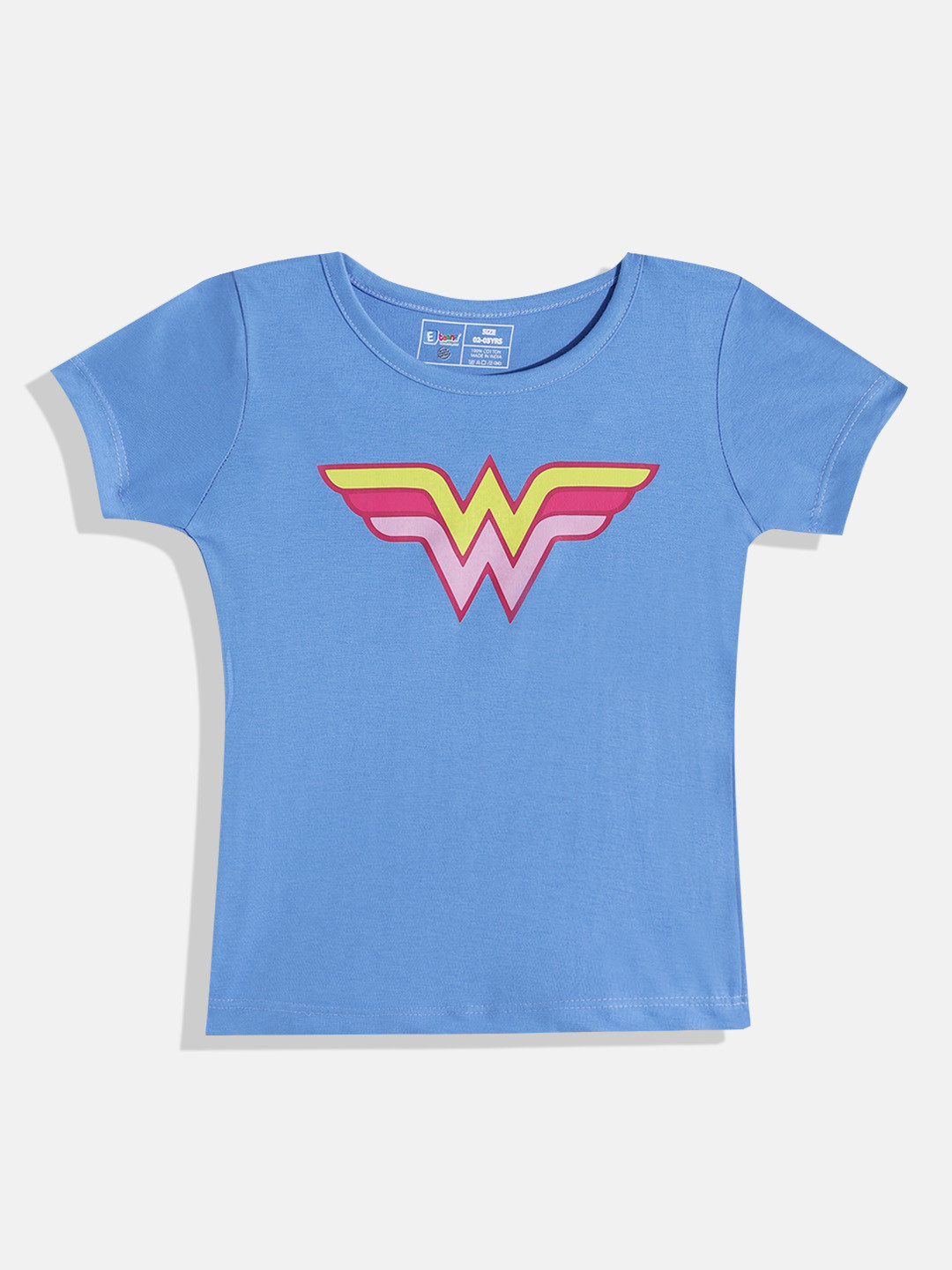 Eteenz Girls Wonder Woman Superhero Printed Pure Cotton T-shirt