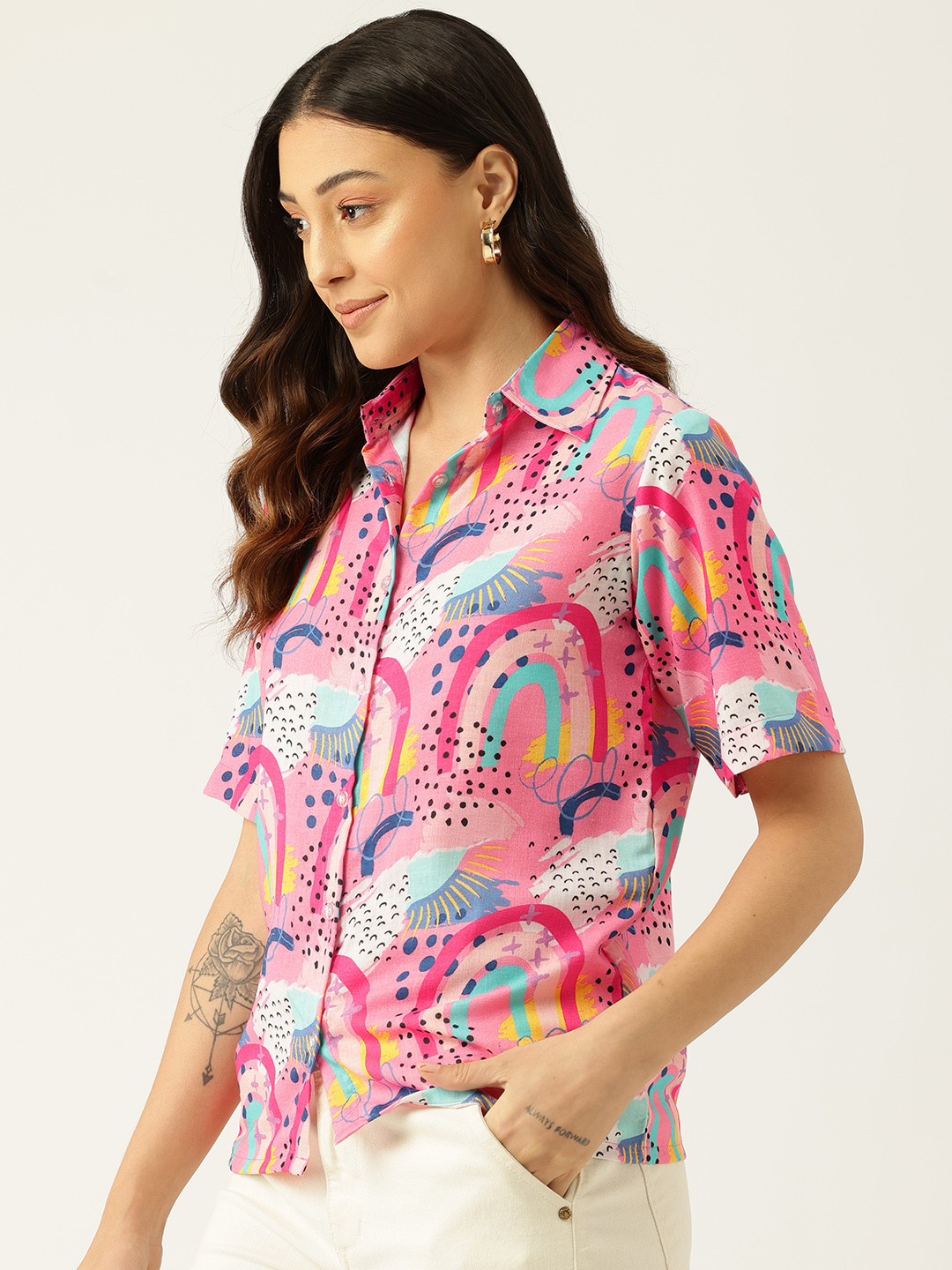 Rapra The Label Women Pop Art Rainbow Summer Shirt