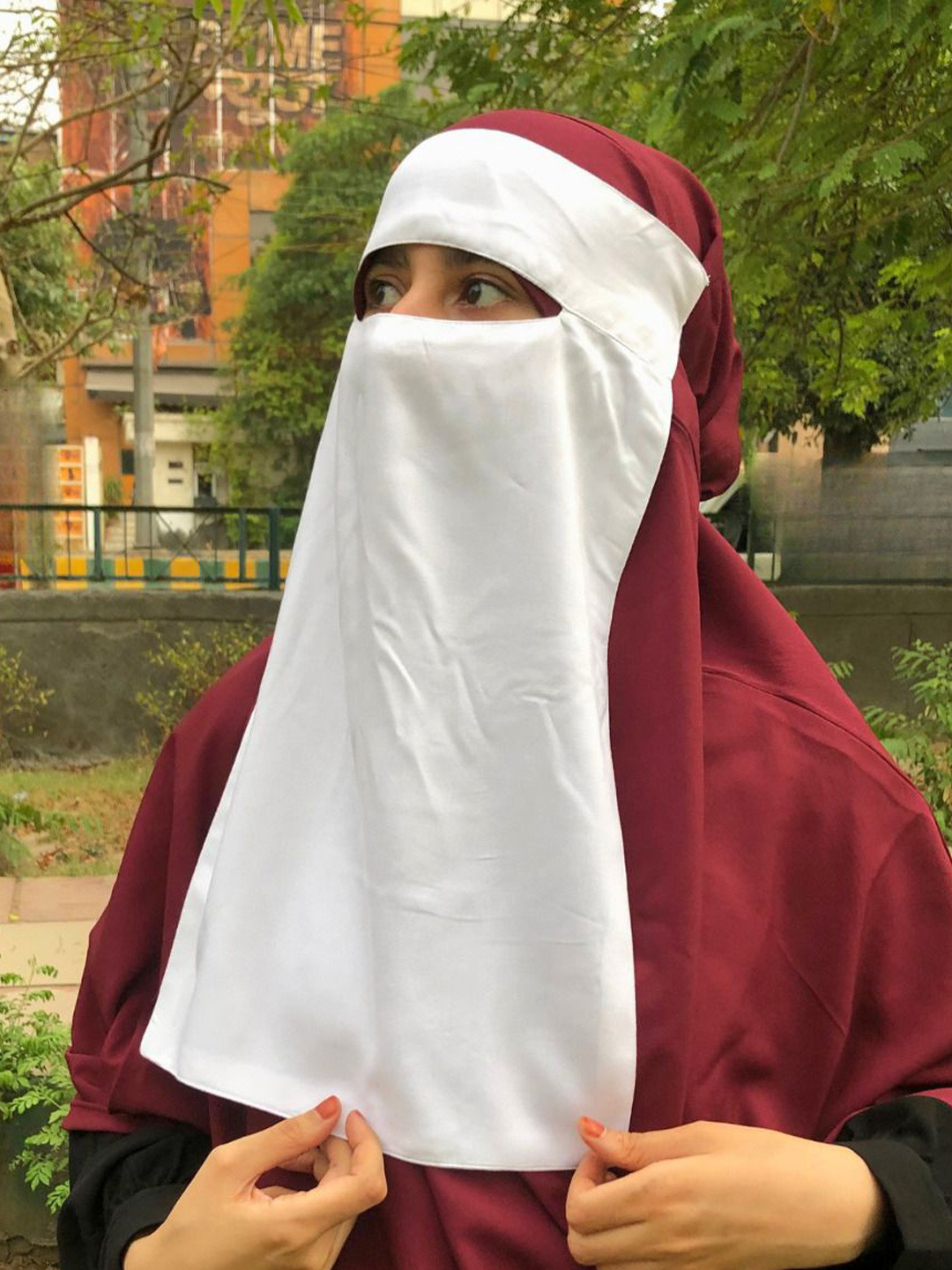 NABIA Women Solid Half Niqab