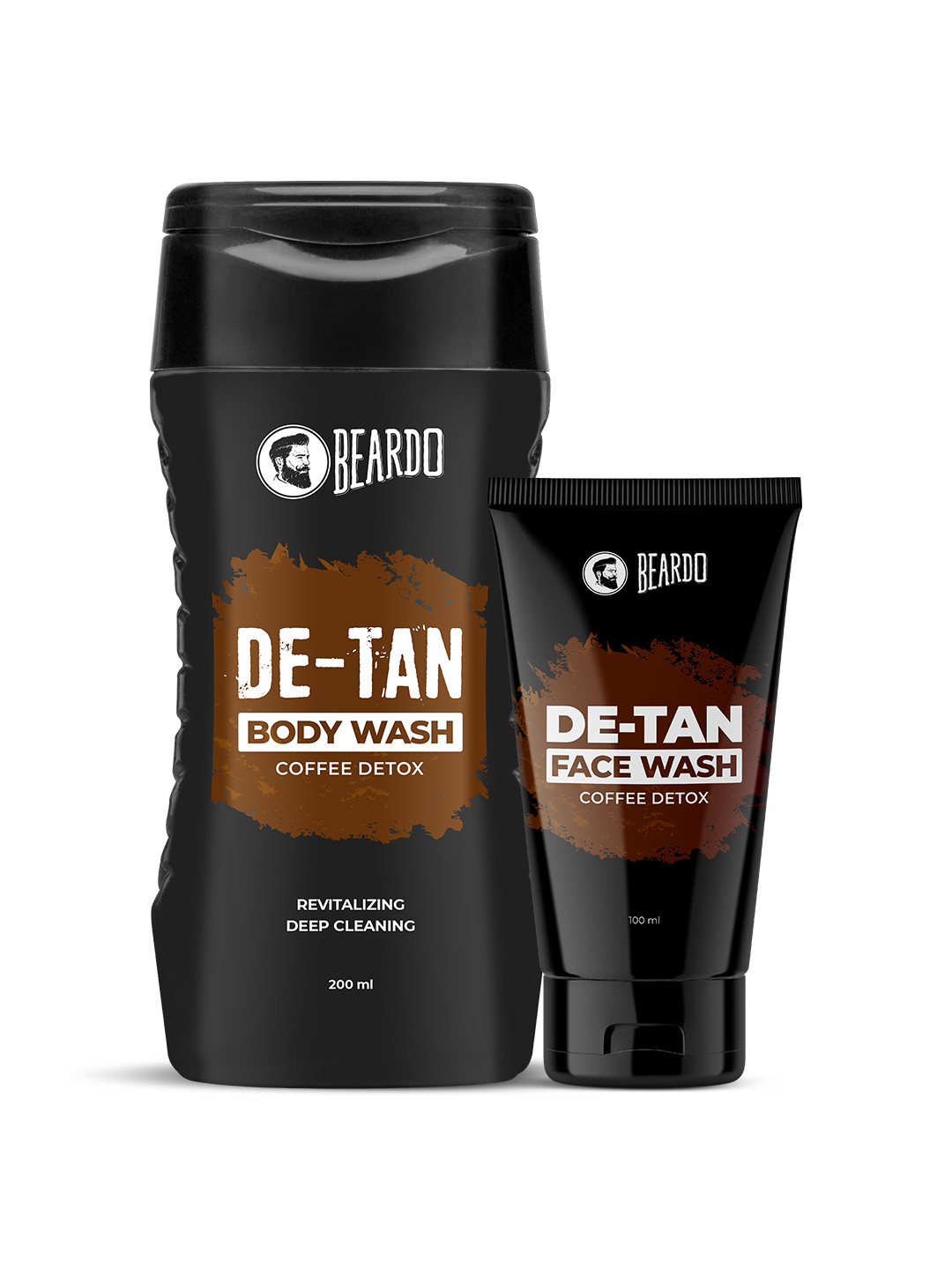 BEARDO Men De-Tan Body Wash 200ml & De-Tan Face Wash 100ml for Tan Removal