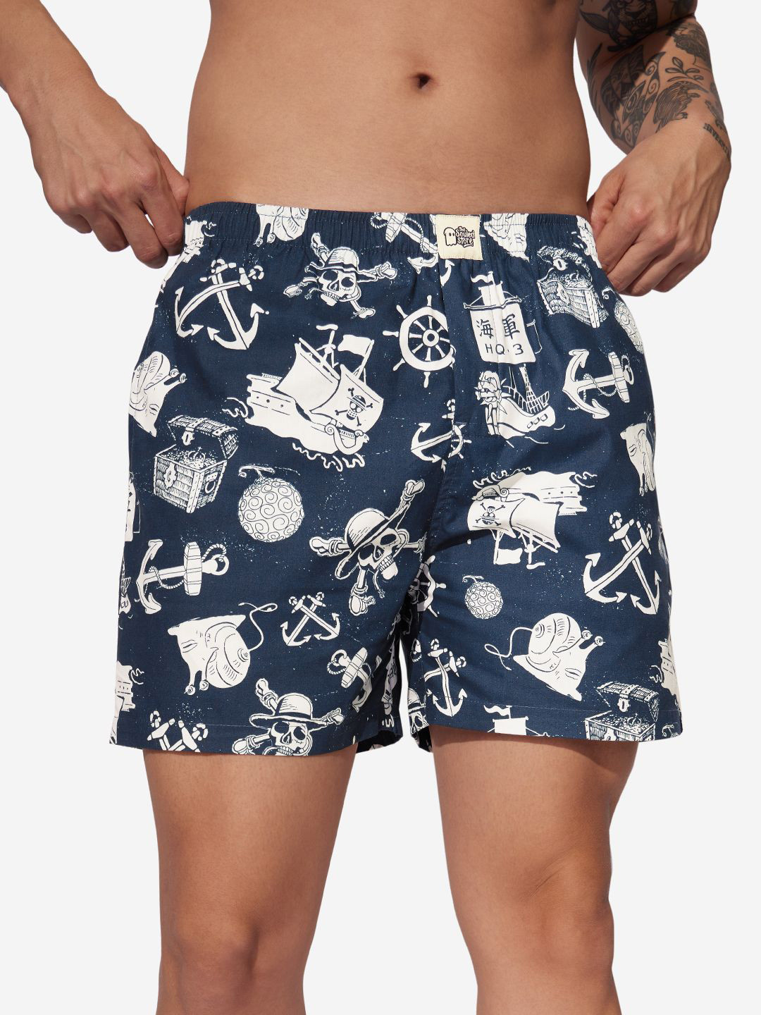 The Souled Store Navy Blue Color Pure Cotton Printed Boxers