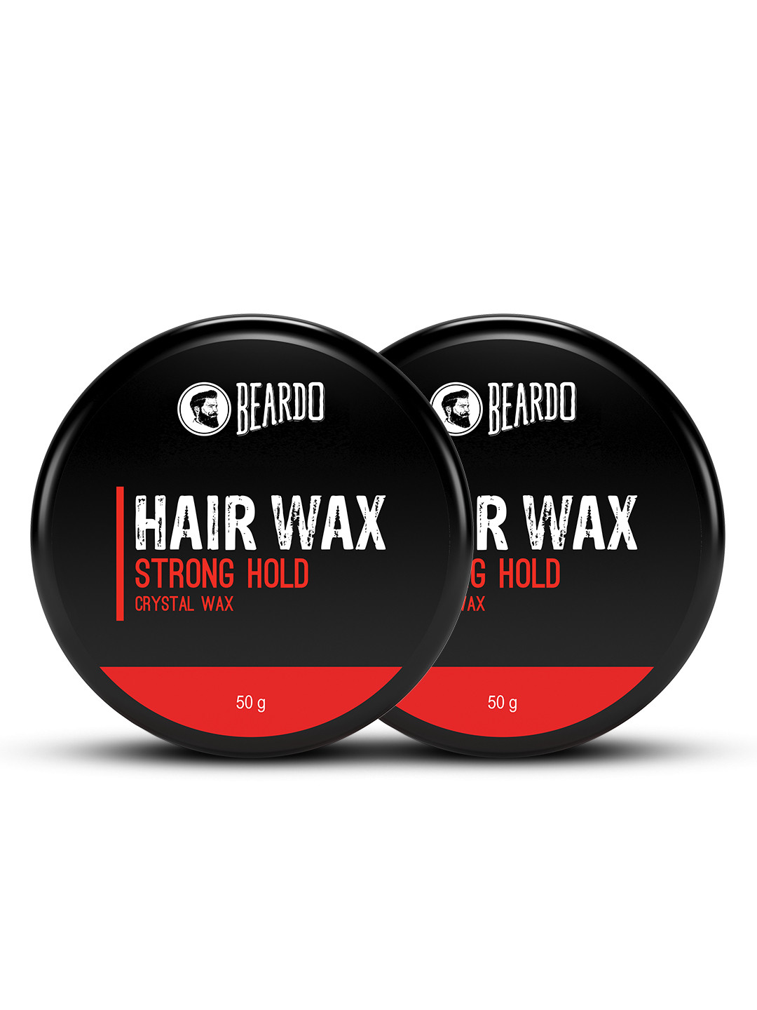 BEARDO Men Set Of 2 Crystal Wax Strong Hold Hair Wax With Aloe Vera & Bees Wax - 50g Each